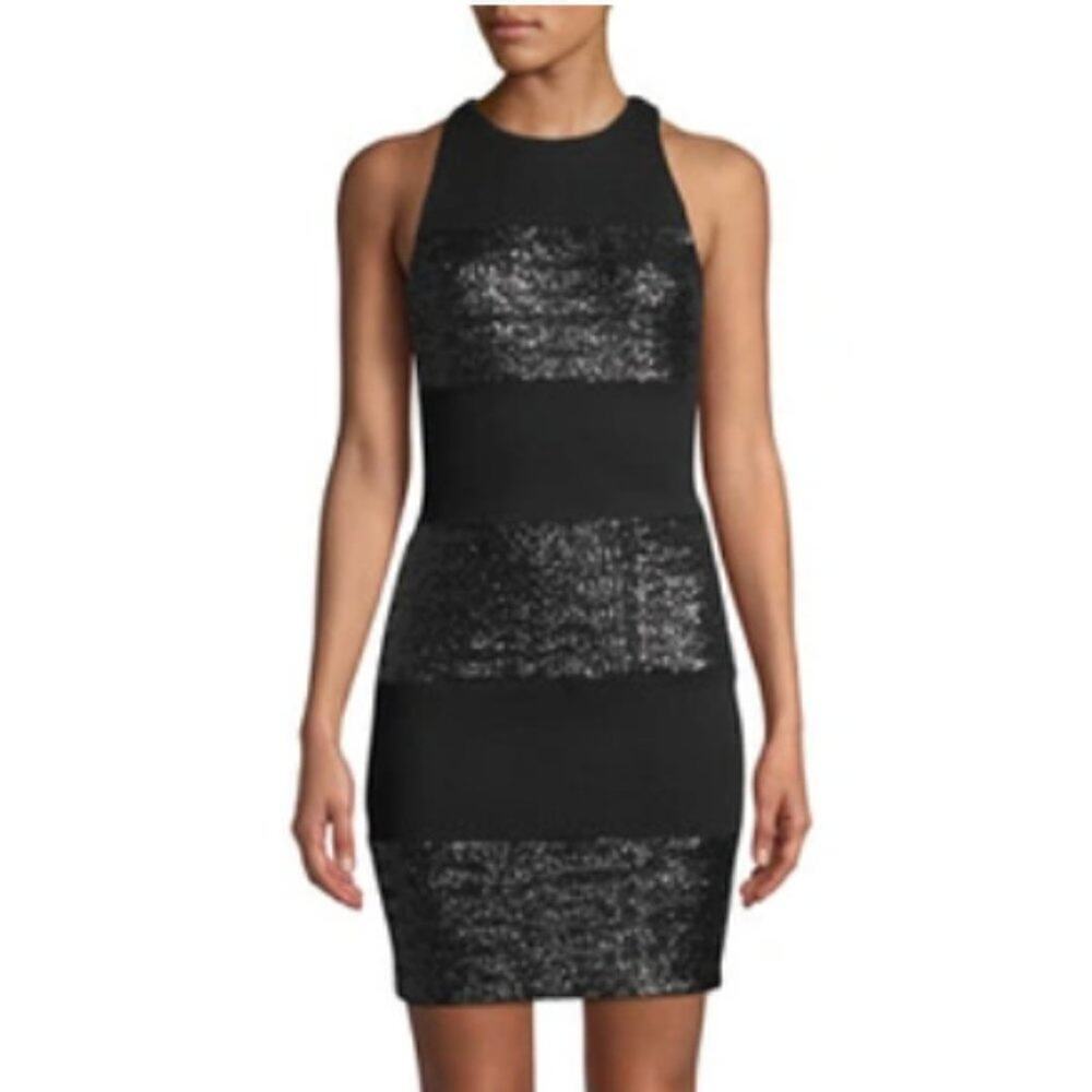 BAILEY 44 Sequined Paneled Sleeveless Dress in Black